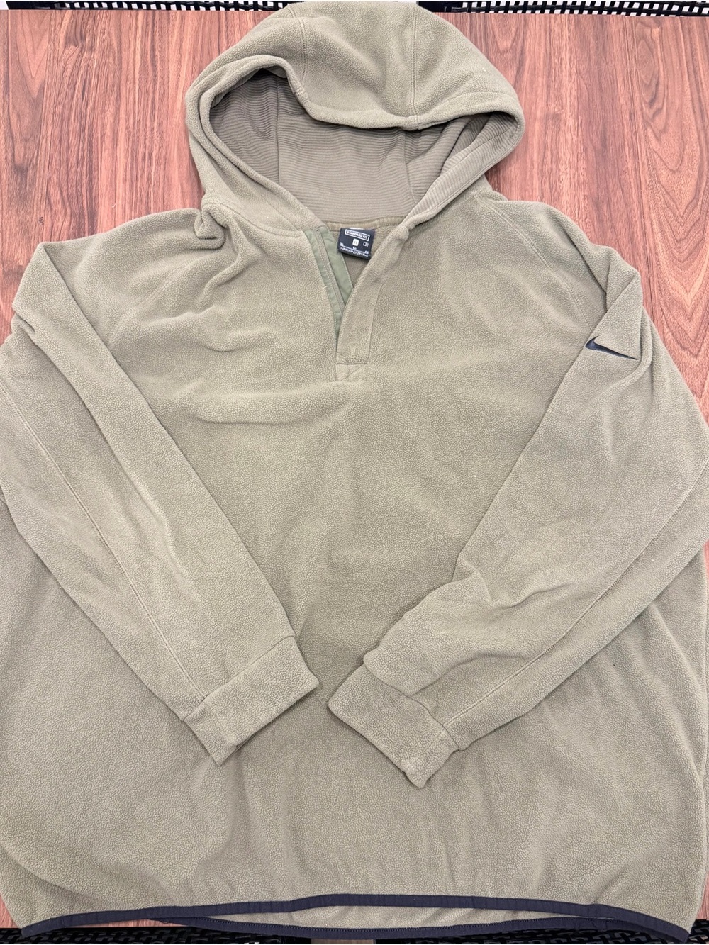 Nike Olive Green Quarter-Zip Fleece Pullover
